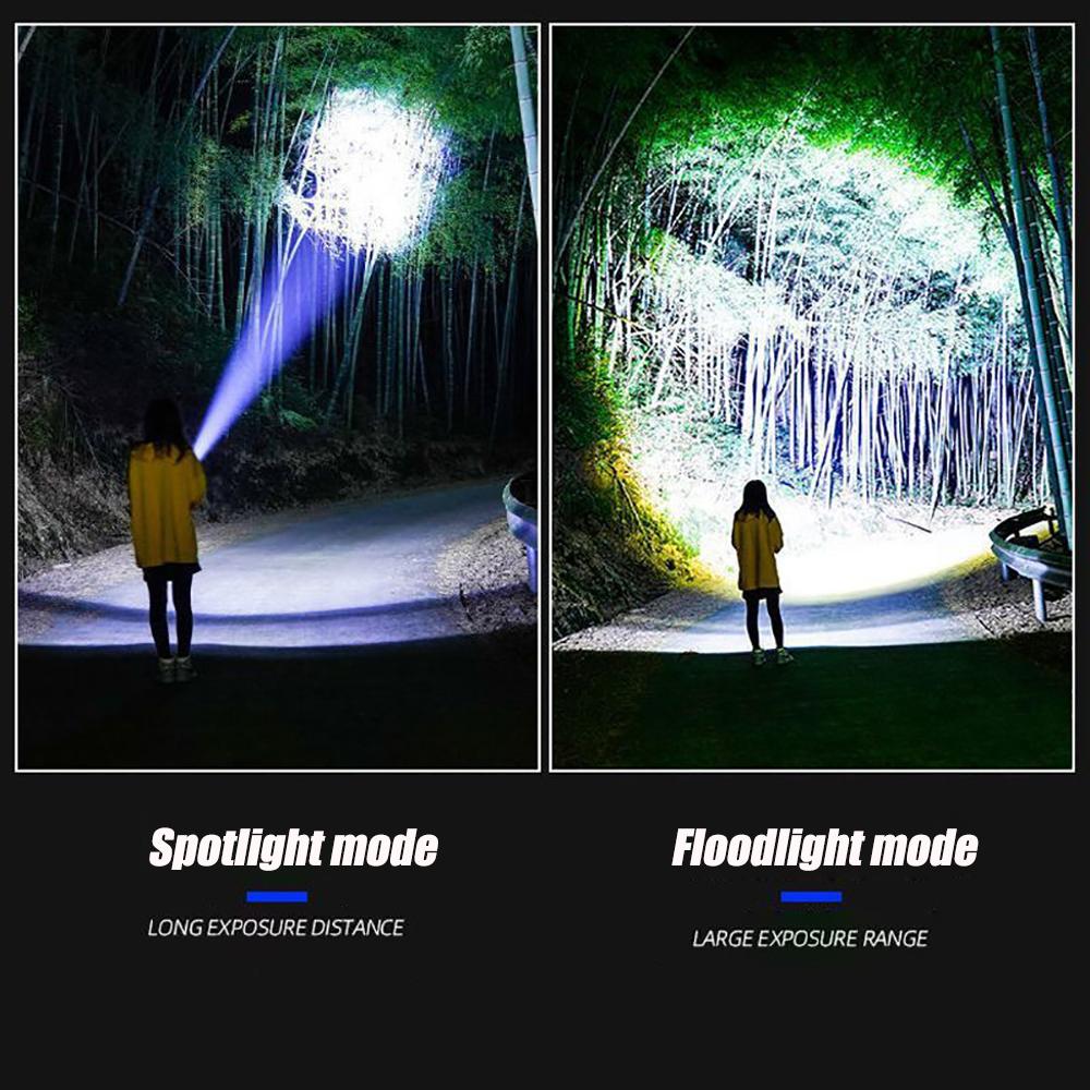 10000LM LED White Laser Built-in Battery Flash Light Emergency Spotlights 5km Most Powerful Led Flashlights Tactical Lights