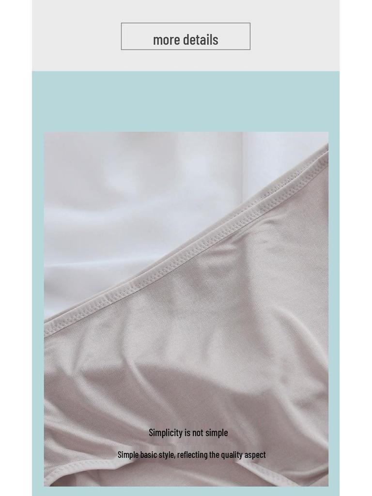 Tang Sang Silk Damen Übergröße Nahtlose Seidenunterwäsche - Atmungsaktiv, Mittelhoch, Hüfthebend, Einfarbig