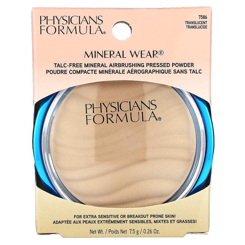 Mineral Wear, Talc-Free Mineral Airbrushing Pressed Powder, 7586 Translucent, 0.26 oz (7.5 g)