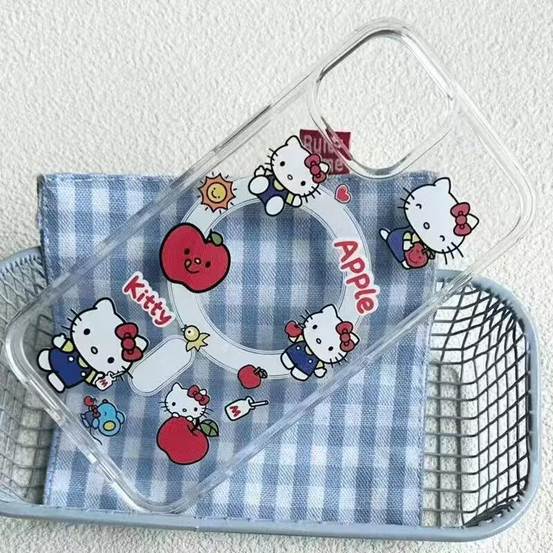 Magnetic Hello Kitty Holder Bracelet Case For Samsung Galaxy S26 Ultra S25 S24 S23 S22 Plus Ultra FE Flip 7 6 5G Korean Casing
