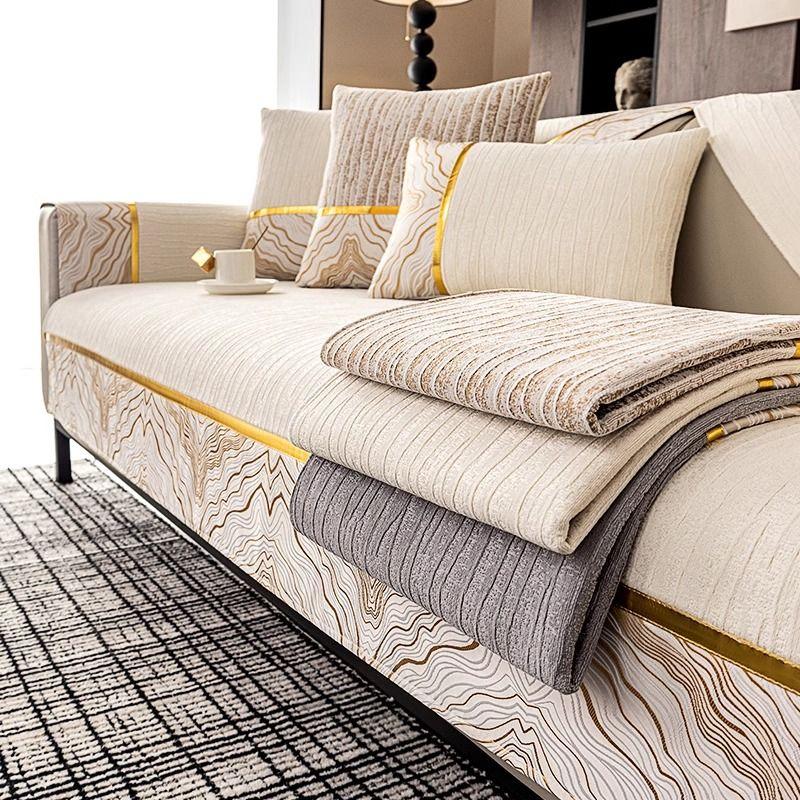 1pc Chenille Sofa Cover, European Luxury Style Sofa Slipcover, Sofa Cushion Protective Cover, Suitable for Bedroom, Office, Living Room, Home Decor