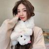 Dog Shaped Cross Neck Warmer Cute Warm Neckerchief Neck Cover Cartoon Cross Neck Scarf  Female