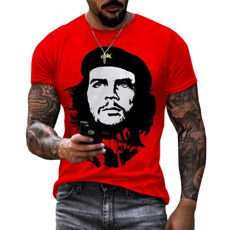 Ανδρικό T-Shirt με Γραφικό Che Guevara 3D Ρούχα Μόδα Harajuku T-Shirts Αναψυχής Λαιμόκοψη O Κοντομάνικο Πουλόβερ Καλοκαιρινά Φαρδιά Μπλουζάκια