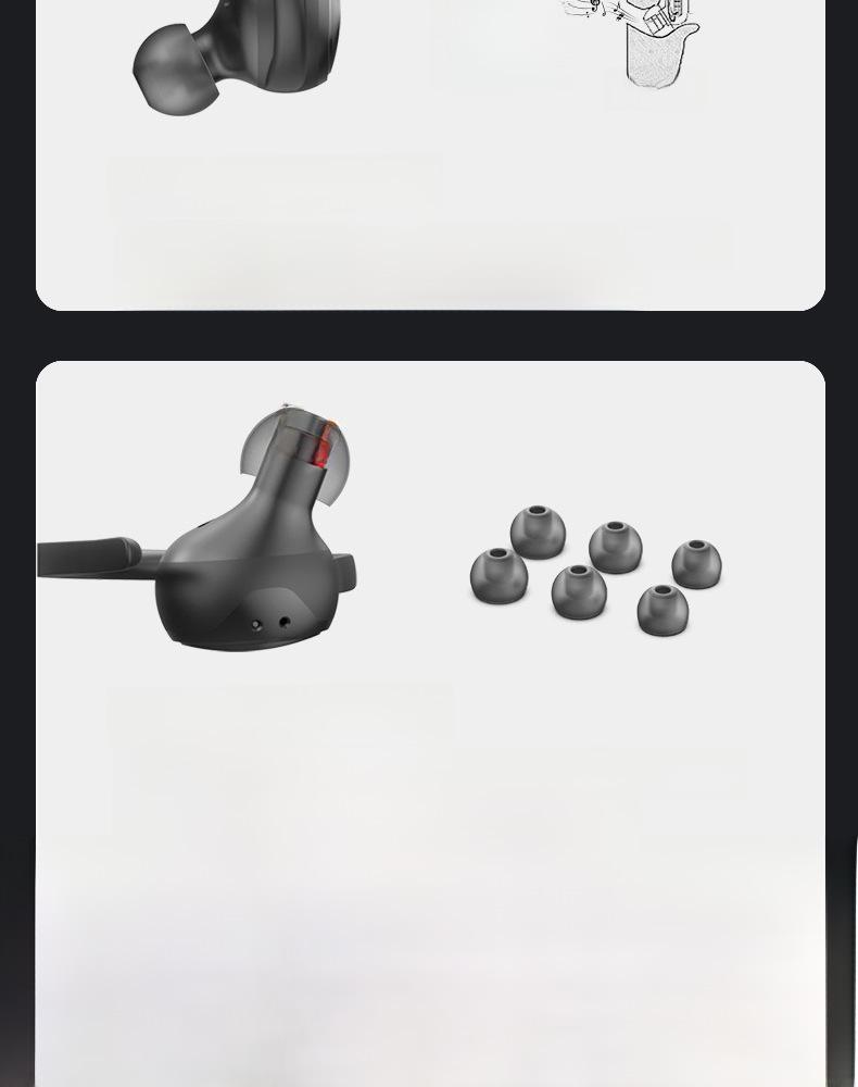 TWS In-Ear Wireless 5.0 Bluetooth Headset with Painless Ear-Hook, Digital Display, Sport Sweat-Proof & Noise Reduction