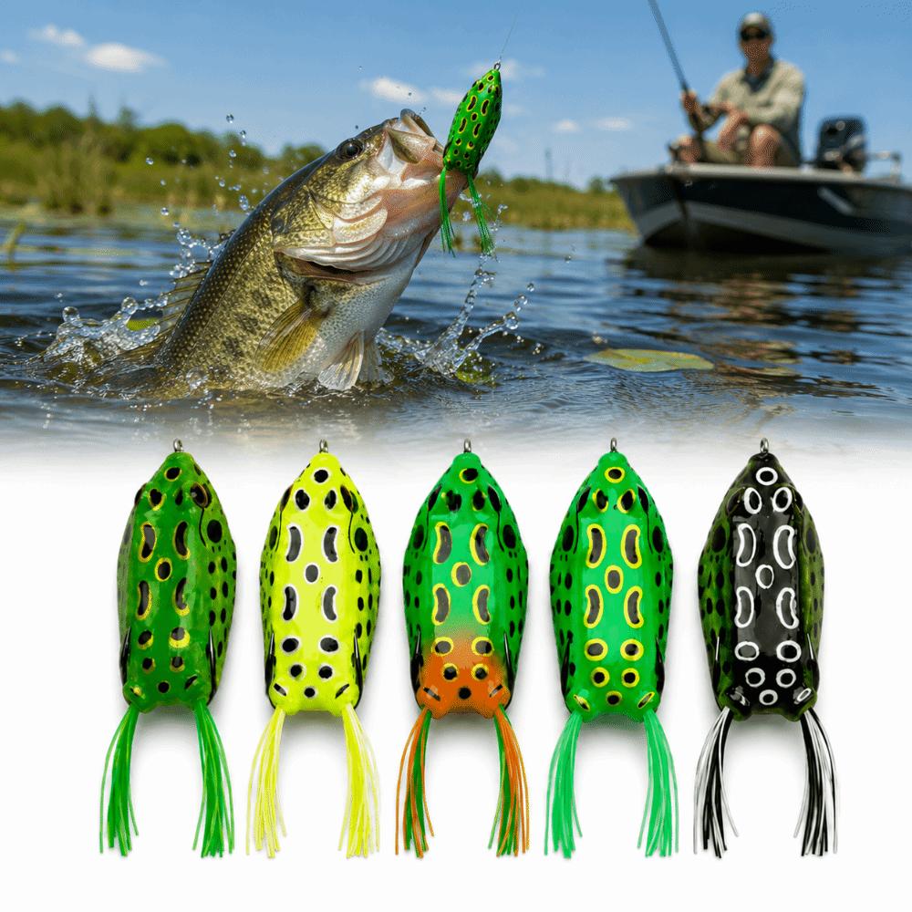 5PCS 5.5cm 12g Frog Crankbait Lures PVC Fishing Baits Durable Topwater Frog Lures For Snakehead