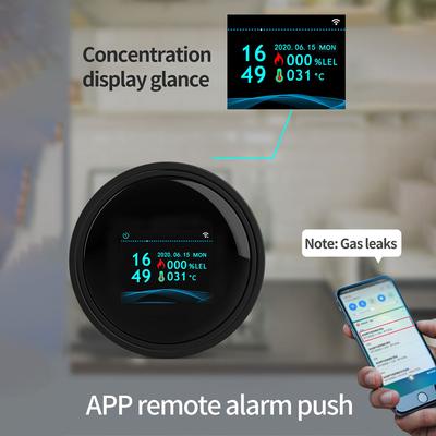 Farb-LCD-Bildschirm Gasleckdetektor WiFi Heim-Gasmelder Tuya Monitor Mini-Gasdetektor für Zuhause Küche Badezimmer Lagerhallen
