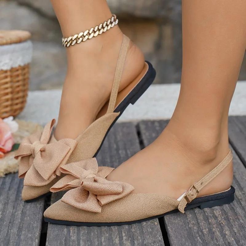 

Fashion 2025 New Ladies Shoes Closed Toe Women s Sandals Fashion Daily Summer Plus Size Butterfly-knot Light Best Seller Flat Sandals 43 хаки