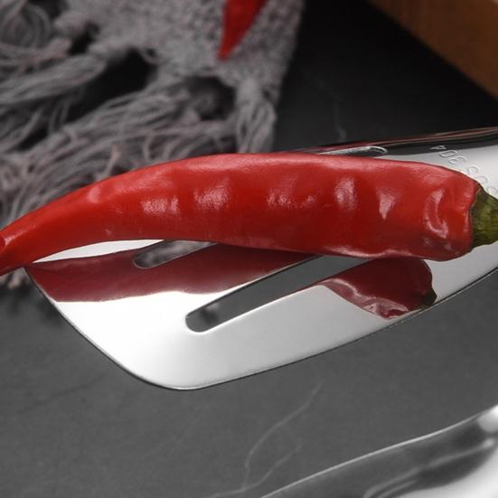 Stainless Steel Serving Tongs Heat Resistant Kitchen Tongs Non-Slip Food-Grade U-Shape Cooking Tongs for BBQ Buffet Bread Frying