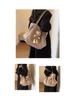Women's Large Cute Bear Canvas Tote - Versatile Shoulder Bag for College & Commute