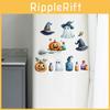Pumpkin Cute Halloween Ghost And Witch Hat Living Room Home Decor Stickers Wall