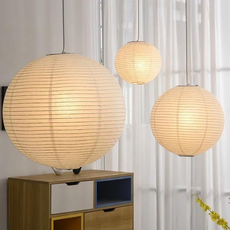 Japanischer Noguchi Isamu Papier-Kronleuchter, Reispapier, Papierkunst, Laternenkugel, Schlafzimmer, Wohnzimmer, Teestube, Zen-Lampen, Pendelleuchten