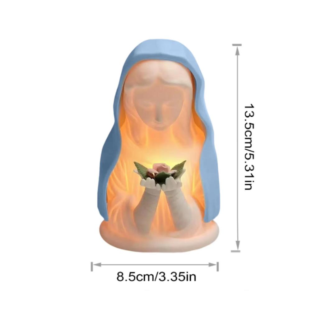 Warm Lighting Virgin Mary Night Light Plug In Decorative Craft Blessed Mother Mary Lamp Figure Craft Catholic Night Light