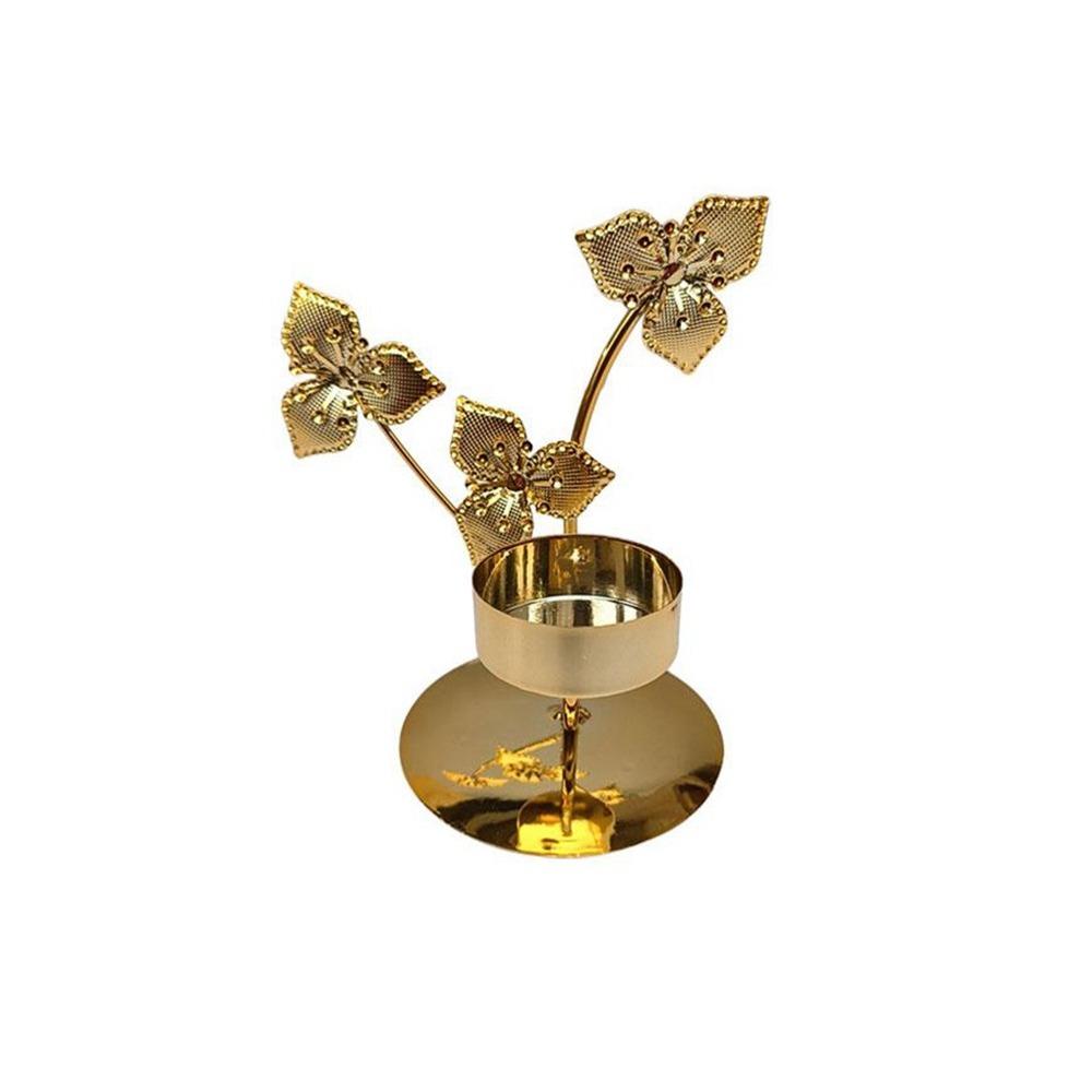 Exquisite Nordic Candle Holder Light Luxury Metal Candlestick Ginkgo Candle Holder  Living Room
