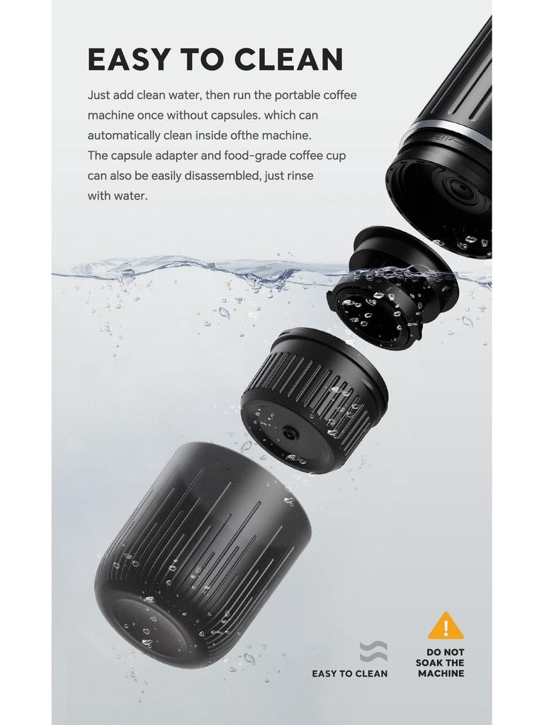 Portable Wireless Coffee Maker: Handheld Dual-Use Heating Capsule for Outdoor and Car