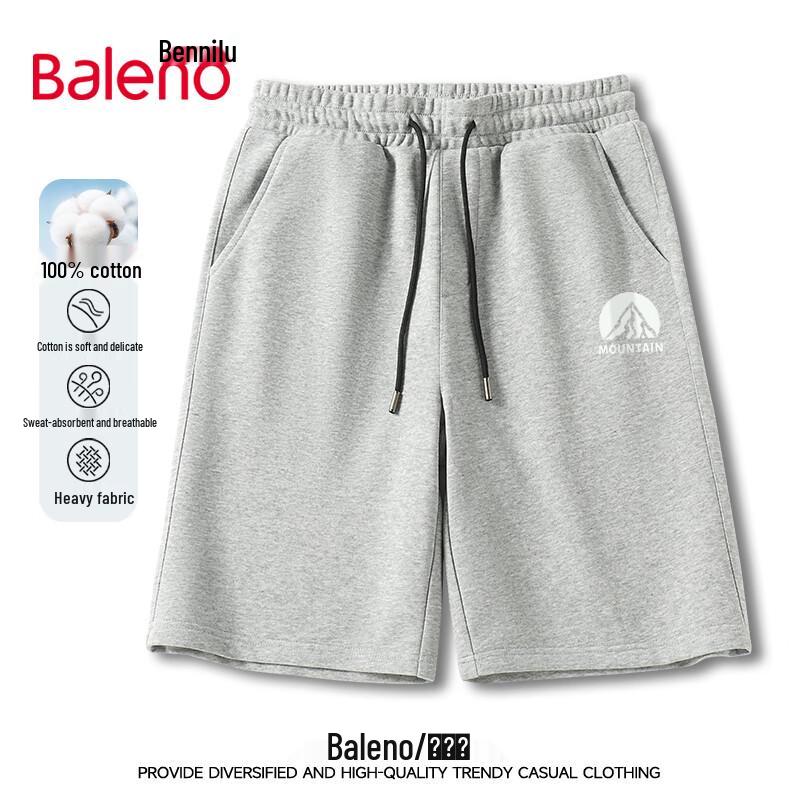 Baleno Men s Heavyweight Pure Cotton Loose Fit Shorts M