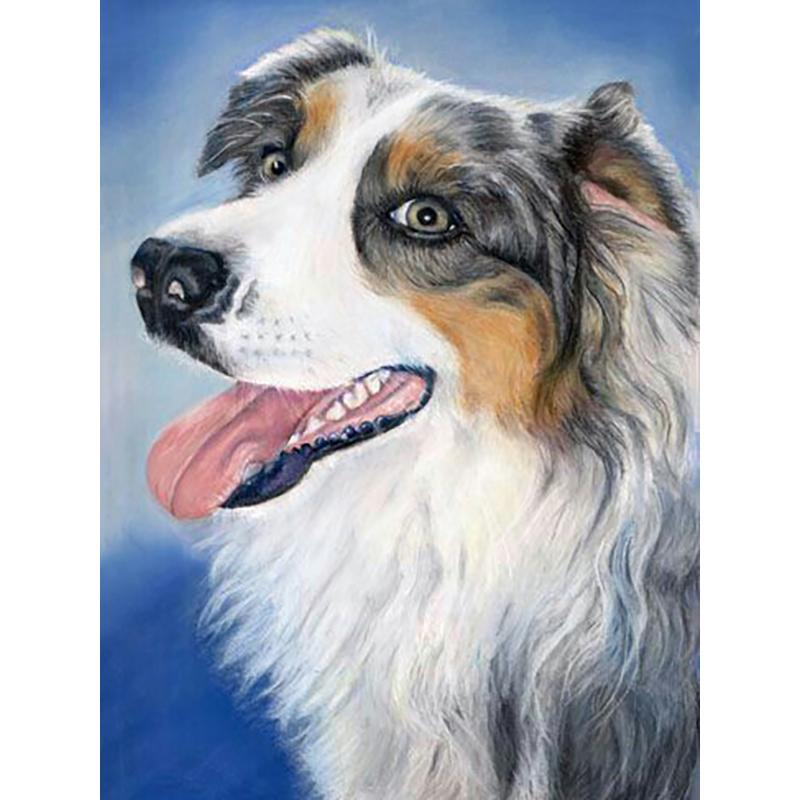 DIY 5D Diamond Painting Cross Stitch Kits Full Round Drill Dog Wall Art Mosaic Animal Diamond Embroidery Home Decoration Gift