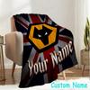 Custom Name Wolves Football Throw Blanket - Perfect for Couch, Bed, Office, and outdoor Travel - Ideal Gift for Christmas & Holidays