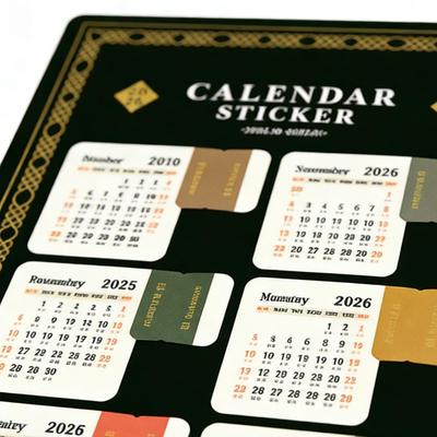 2026 Calendar Stickers 2 Sheets Vintage Gold Foil Notebook Planner Index Stickers Yearly Monthly Planner To Do List Bookmarks