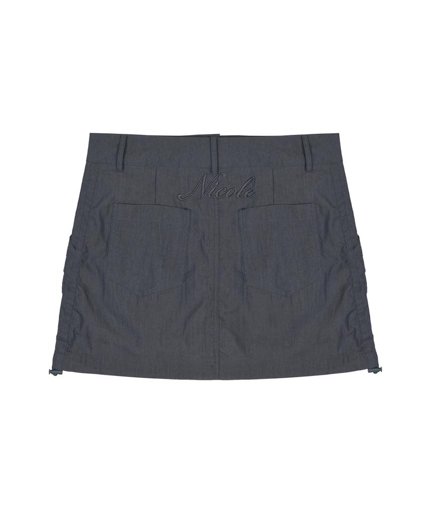 Nigaennikol Nicole Shirring Mini Skirt_Denim