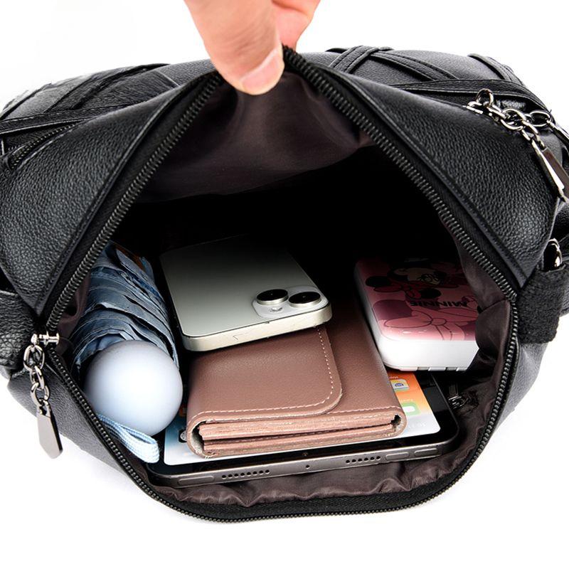 Women Bag 2025 Soft Leather Multi-layer Versatile Shoulder Crossbody Bag Large Capacity Middle-aged and Elderly Mom Bag
