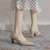 2135-2 thick heel interview women's shoes 2025 new black professional work shoes office workers commuter dress high heels