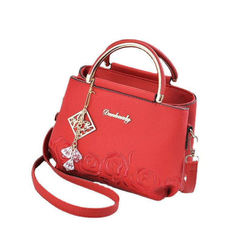 Fashiable Minimalist Embroidered Tote Crossbody Bag 2026 New Large Capacity Trendy Mom's Shoulder Bag