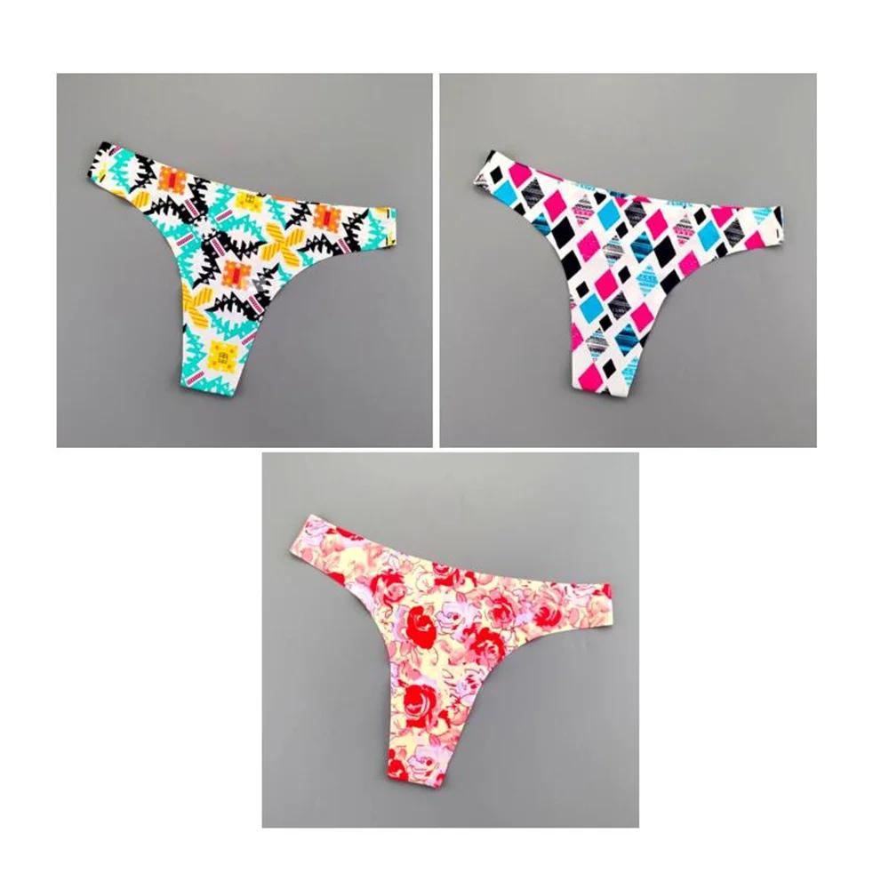 3 Pcs Leopard G String Womens Printed Thongs Ice Silk Seamless One Piece Ladies Sexy G-string Underwear Plus Size