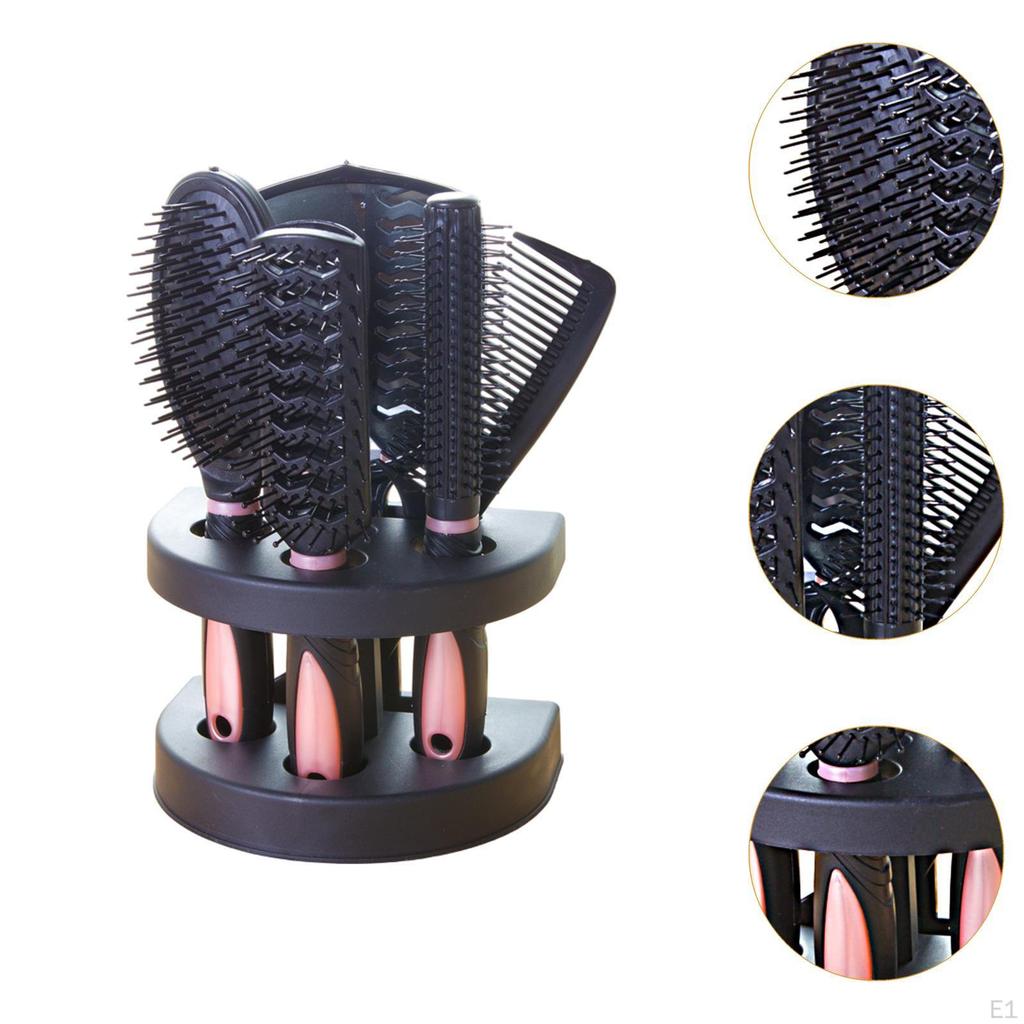 5 Pieces Hair Brush Set for Curly or Straight Women Salon Styling Tools Pink