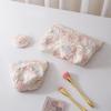 New Embossed Flower Cosmetic Bag Women's Portable Clutch Bag Travel Sorting Storage Bag Liner Bag Change Bag
