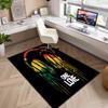 1Pc Musical elements Printed circular carpet, home door mat, outdoor travel protection carpet A5
