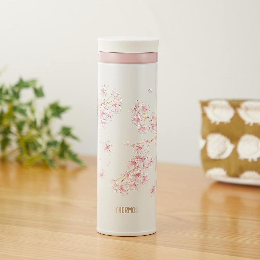 Thermos Water Made In Vacuum Insulated Portable Hanazakura HNZ Bottle, Japan, Mug, 500ml, (Pink) JNY-502