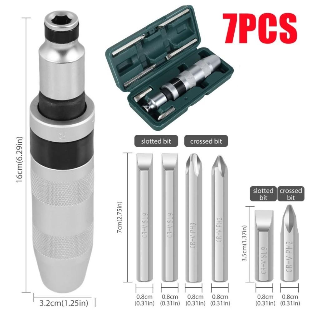 7PCS High Torque Impact Screwdriver Hardness Screw Tool Set Non-slip Screw Extractor Hand Tool