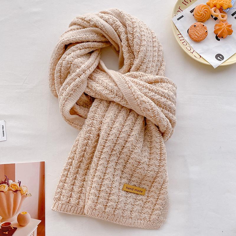 Ankola red knitted wool scarf women's winter new versatile scarf thickened warm wind