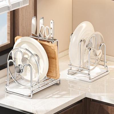 Mehrschichtiges Edelstahltopfdeckel- und Schneidebretterschrank