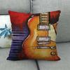 Vintage musical instrument watercolor guitar Digital printing short plush pillow covers for car sofa office cushion cover