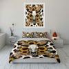 Cow Skull & Sunflower Pattern Bedding Duvet Cover Set Duvet Cover Pillowcases (1 * Duvet Cover 2 * Pillowcases, Without Duvet Insert)
