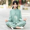 Men's New Chinese Style Tai Chi and Meditation Two-Piece Set for Yoga and Morning Exercise