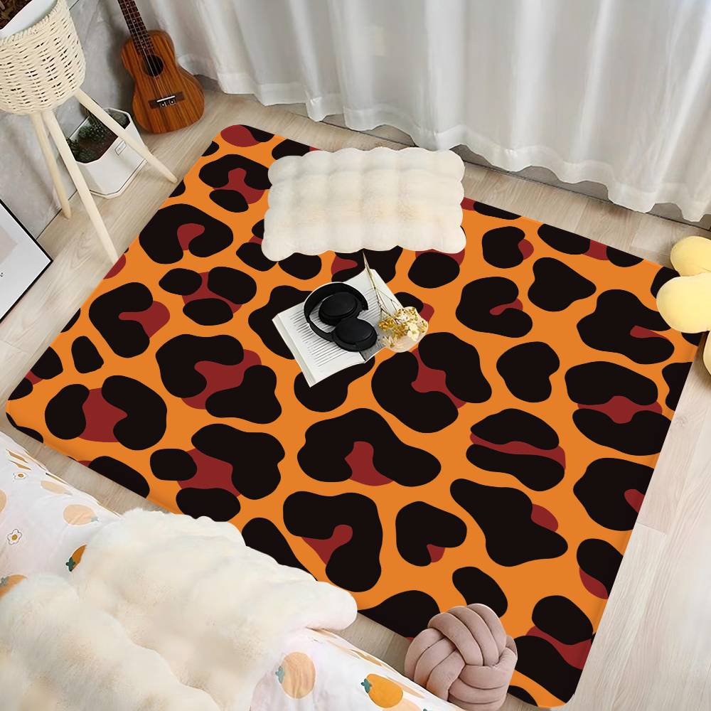 Anime Leopard Print Kitchen Mat Kids Room Bedroom Decoration Balcony Anti-Slip Doormat Living Room Alfombra