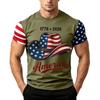 Men's Loose Fit Short Sleeve T Shirt Casual Summer Top American Flag Print Patriotic Graphic Tee Lightweight Breathable Fabric