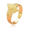 Adjustable Gold-Plated Stainless Steel Butterfly Ring for Women - Non-Fading Finish