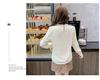 2025 Autumn/Winter Korean Bow Slimming Lace Shirt - Fleece-Lined, Long Sleeve, Versatile Women's Style