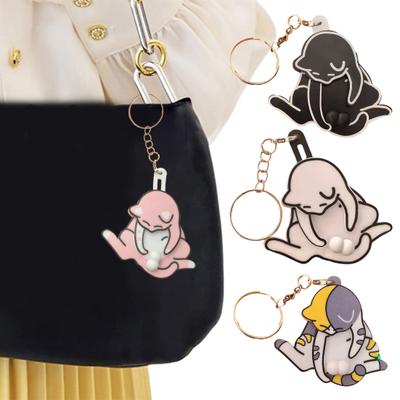 Cartoon Cat Keychain Pendant Rotating Parts Kitten Charm Keyring Lightweight Various Colors