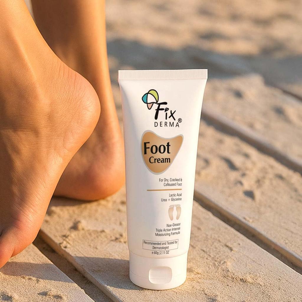 Fixderma 5% Lactic Acid, 15% Urea, 3% Glycerine, Foot Cream For Dry & Cracked Feet, Moisturizes and Soothes Feet, Heel Repair Paraben & Sulphate Fr