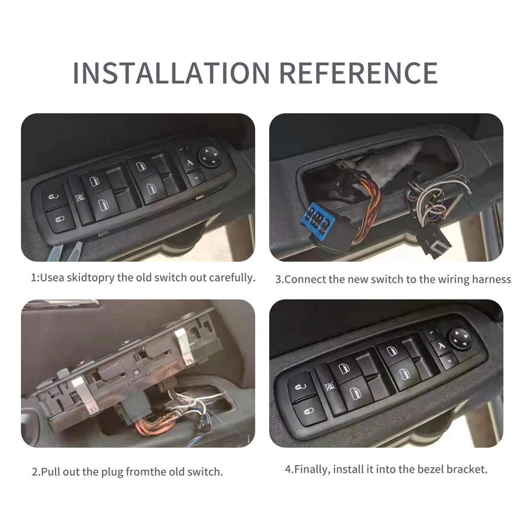 Comutator de ridicare a geamurilor mașinii Comutator de comandă din sticlă Buton de reglare de schimb potrivit pentru accesorii auto Golf Mk5 Mk6 B6 B7