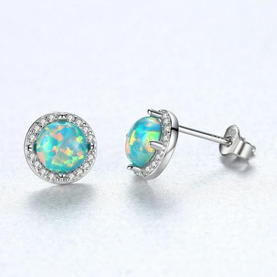 PAG&MAG S925 Silver Opal Zircon Fashion Earrings for Women