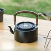 1.2LCamping Kettle Lightweight Aluminum Alloy with Wooden Handle Portable Outdoor Tea Coffee Pot for Hiking Picnic