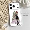 Christmas Tree Girl GiftS Frosted Clear Magnetic Case for iPhone 17,16,15,14,13,12,11 Pro,Max,Plus,Mini,Air,E
