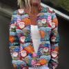 Women's Fashion Christmas Printed Long Sleeve Knitted Cardigan Button Down Jacket