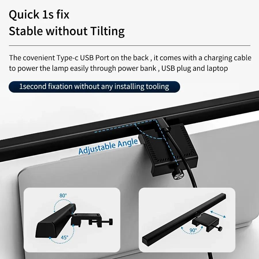 LED Masa Lambası Monitör Ekran Işığı PC Bilgisayar USB Asılı Bar Işık 30CM 50CM Çalışma Ofis Okuma Dizüstü Bilgisayar Masaüstü Aydınlatması İçin