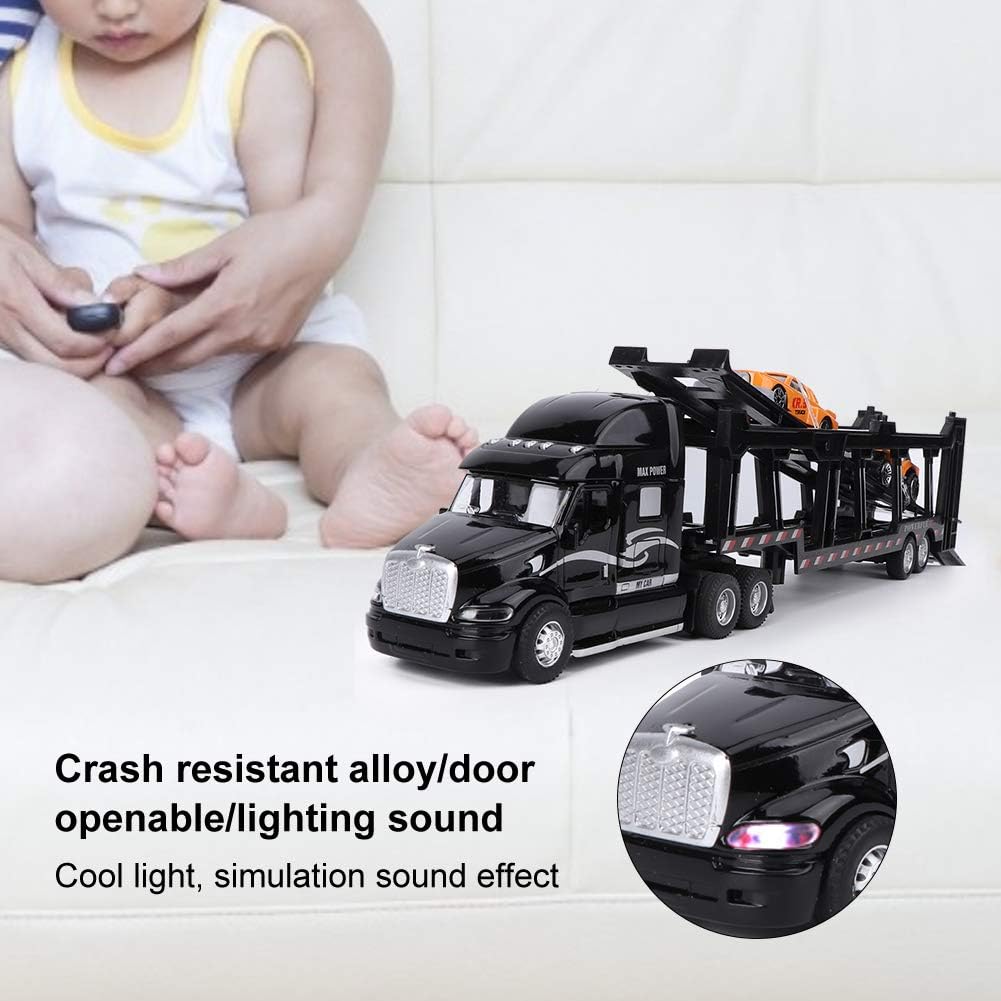 1/48 symulacja pojazdu transportowego odlewanego ciśnieniowo, aluminiowy model ciężarówki z lekkim efektem dźwiękowym, samochodzik-zabawka